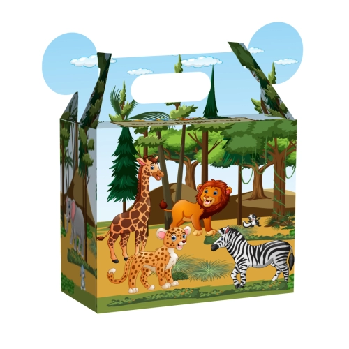 Party Supplies Medium Jungle Safari Theme Suitcase Gift Box | Personalized or Plain